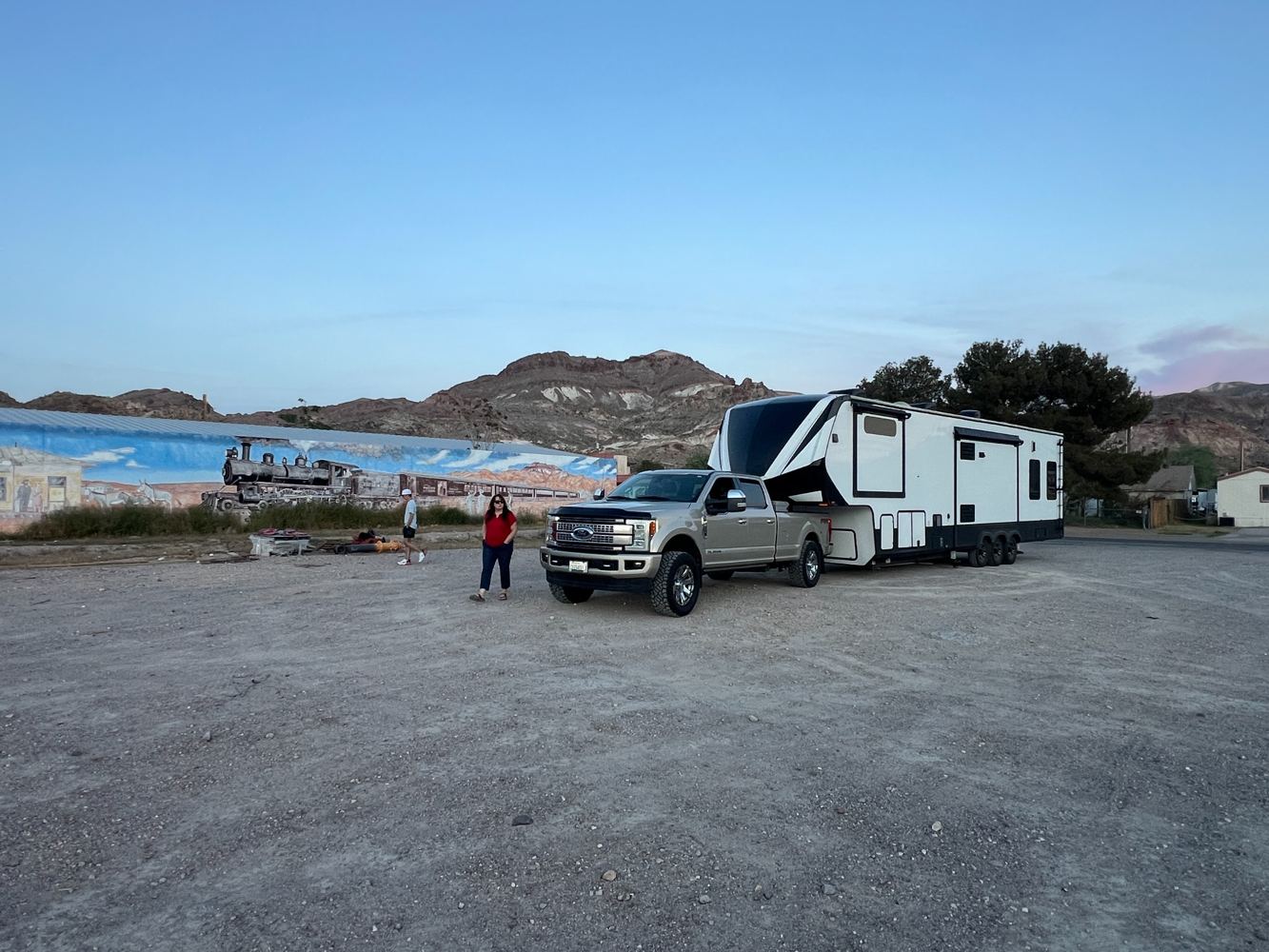 Our fifth wheel in a desert destination